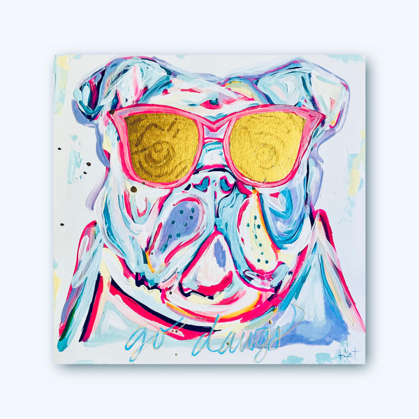 Preppy Bulldog - Canvas