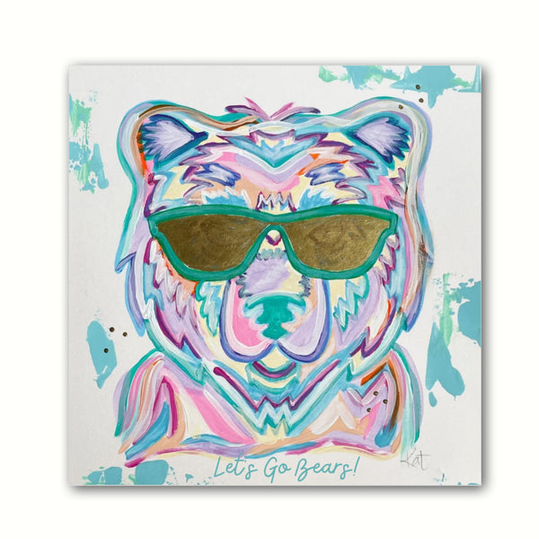 Preppy Bear Mascot Canvas Print