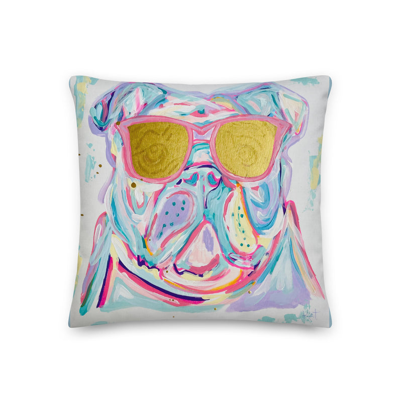 Preppy Bulldog Premium Pillow