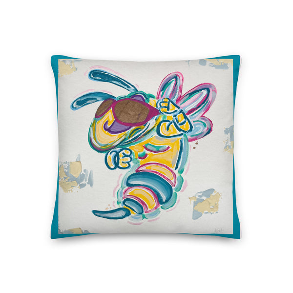 Preppy Bee Mascot Premium Pillow