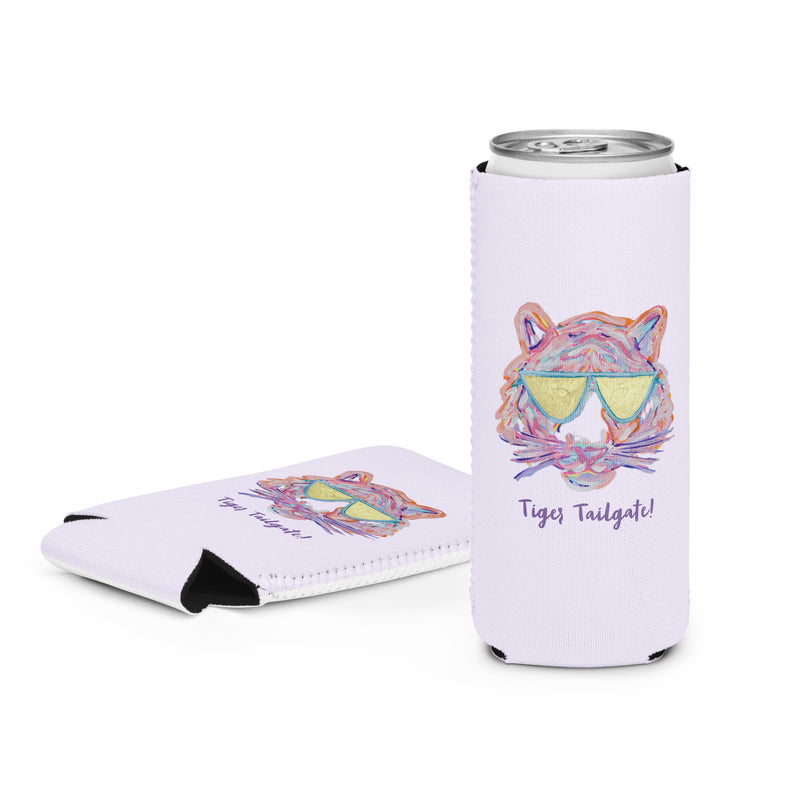 Preppy Tiger Purple Koozie