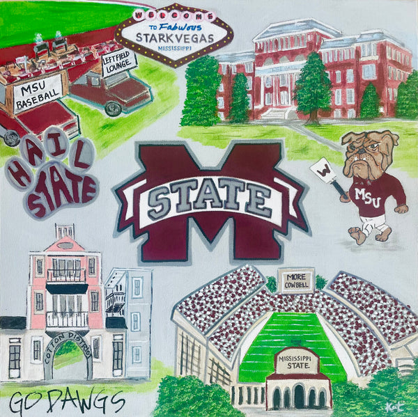 Mississippi State University 8x8 Print